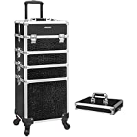 SONGMICS Maleta para Maquillaje- 7 en 1 Multiuso- Profesional- Tipo Trolley- Asa Telescópica- PU Cocodrilo- Extragrande…
